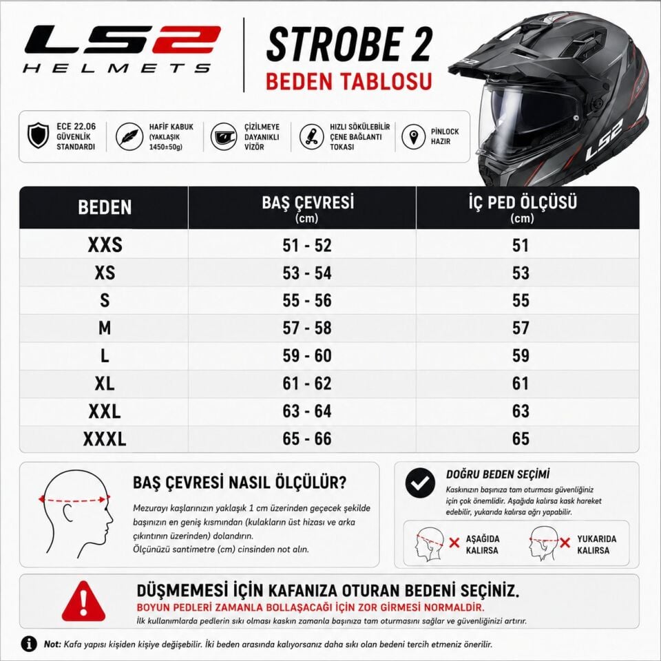 ÇENE AÇILIR KASK LS2 STROBE 2 BEYAZ ORJİNAL VİZÖRLÜ L