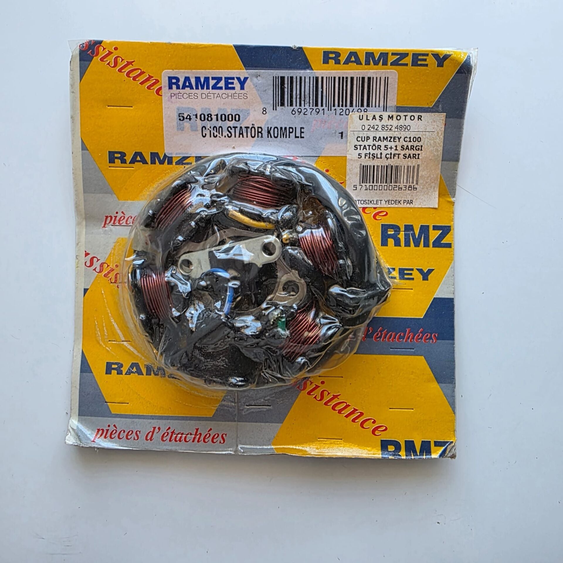 CUP RAMZEY C100 STATÖR 5+1 SARGI 5 FİŞLİ ÇİFT SARI