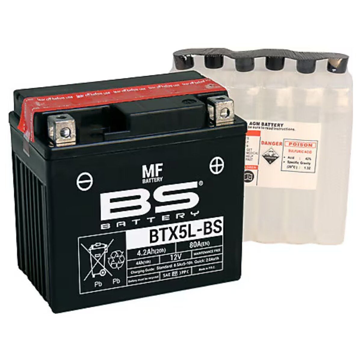 AKÜ 12V 4AH ORTA BTX5L-BS BS BATTERY SULU