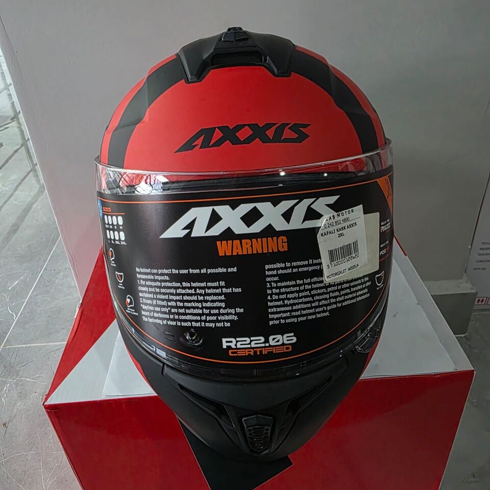 KAPALI KASK AXXIS MAT KIRMIZI SİYAH 2XL