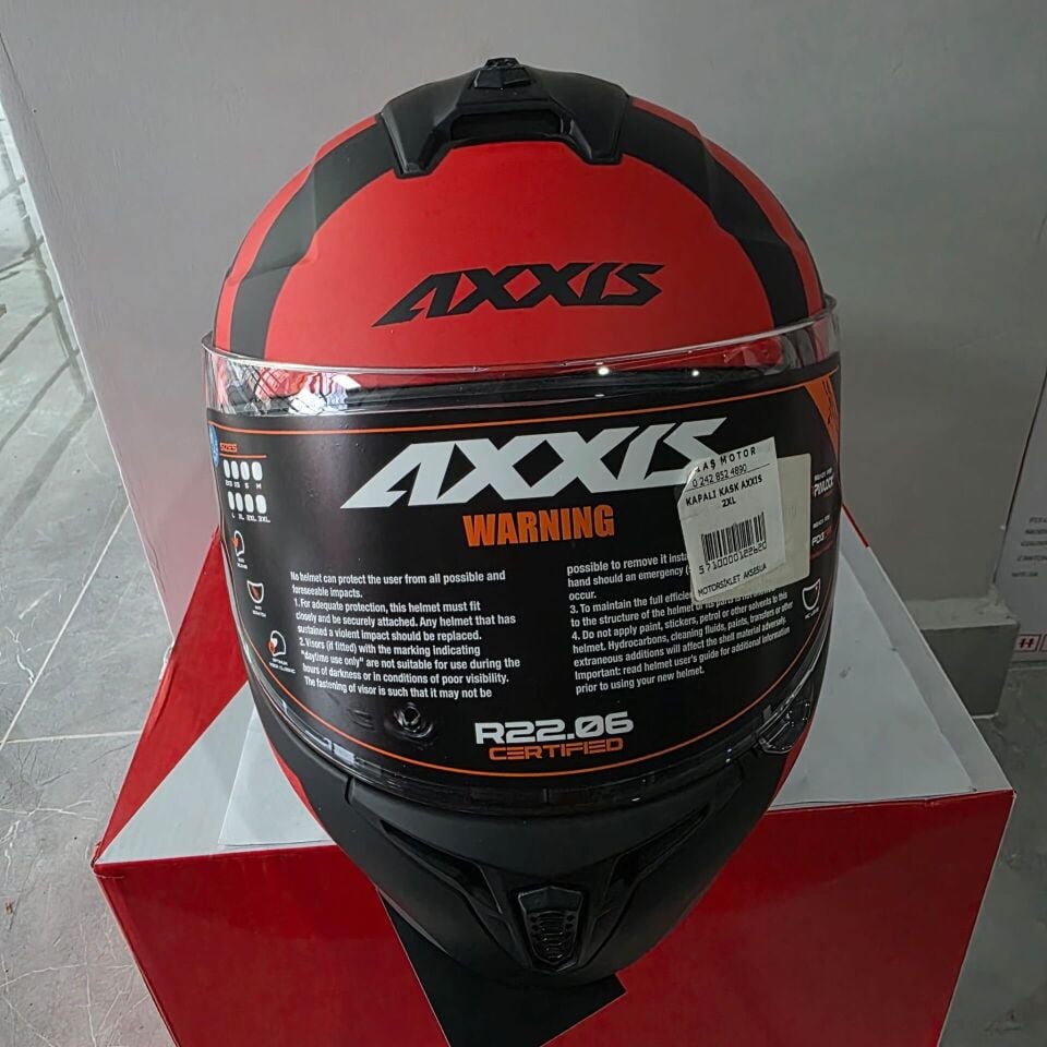 KAPALI KASK AXXIS MAT KIRMIZI SİYAH 2XL