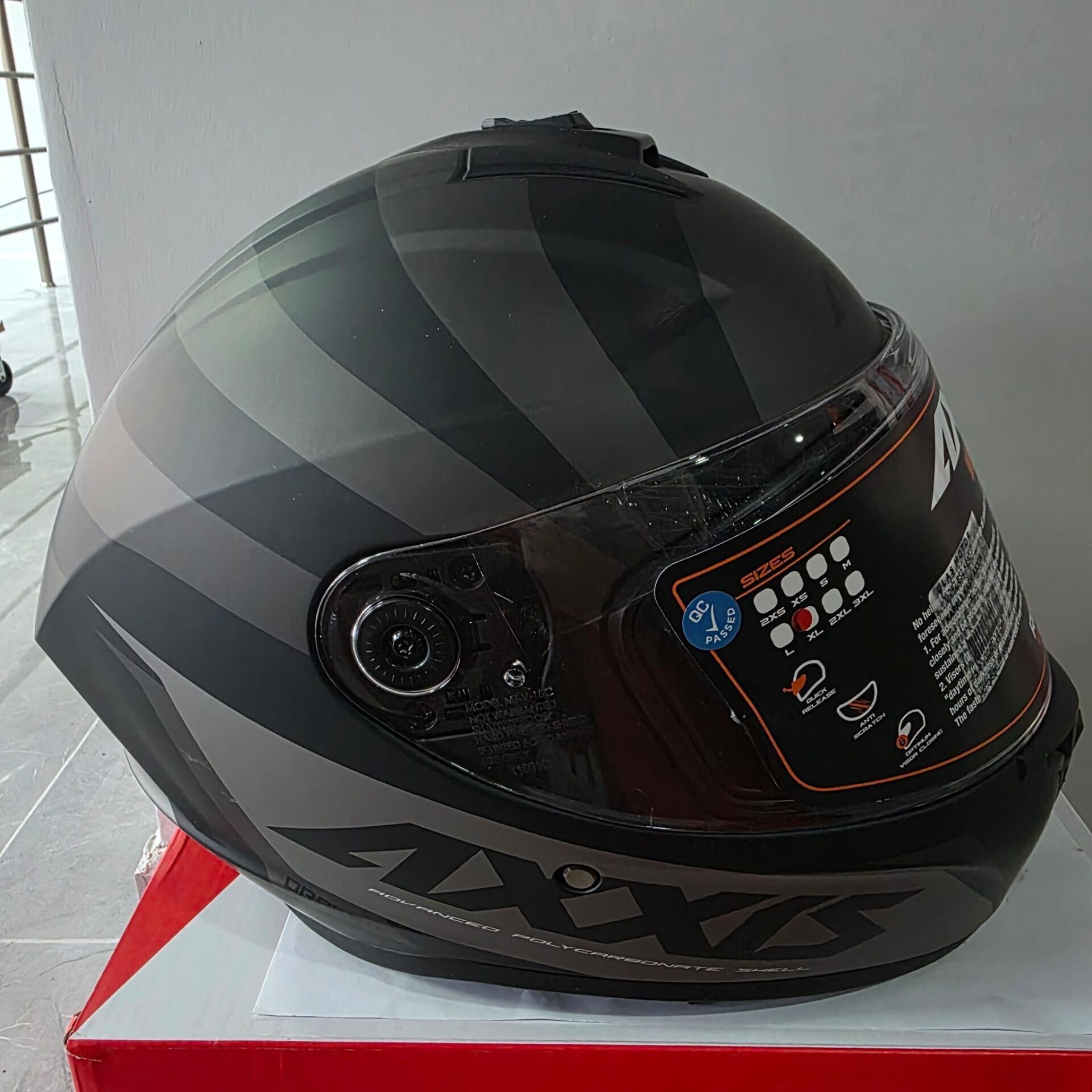 KAPALI KASK AXXIS MAT SİYAH GRİ XL