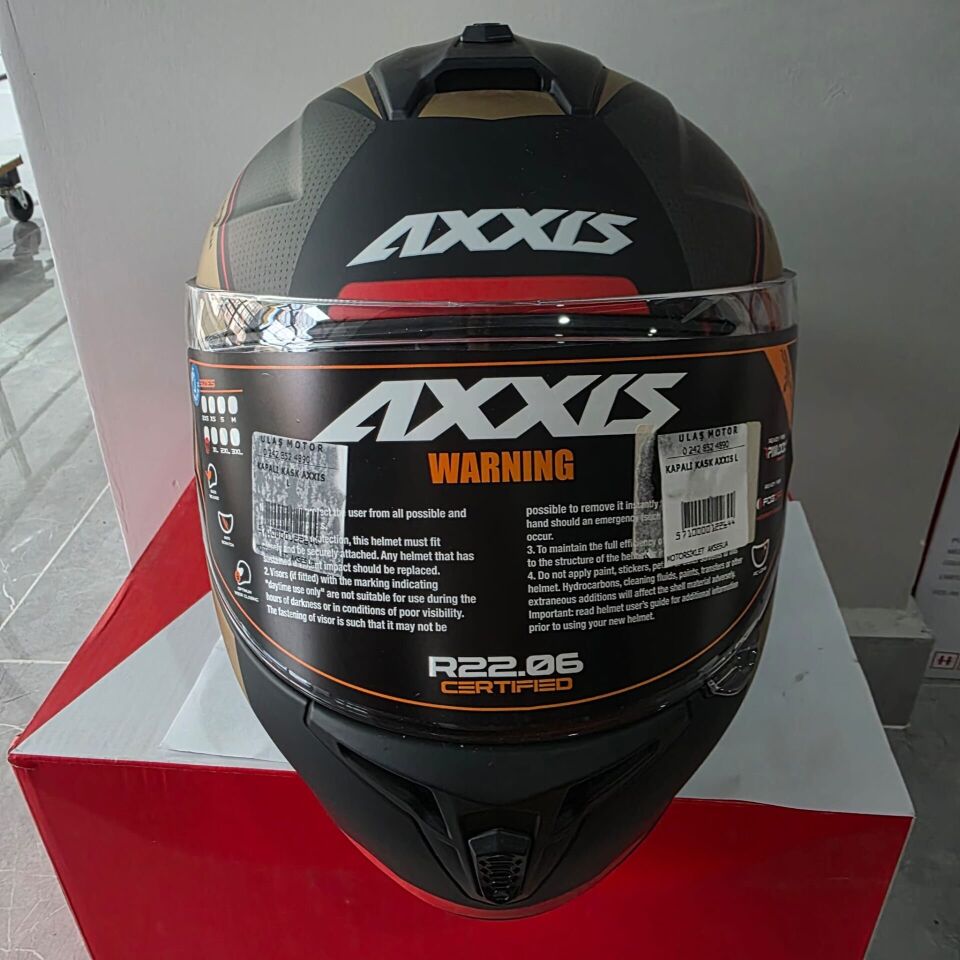 KAPALI KASK AXXIS MAT GOLD SİYAH L