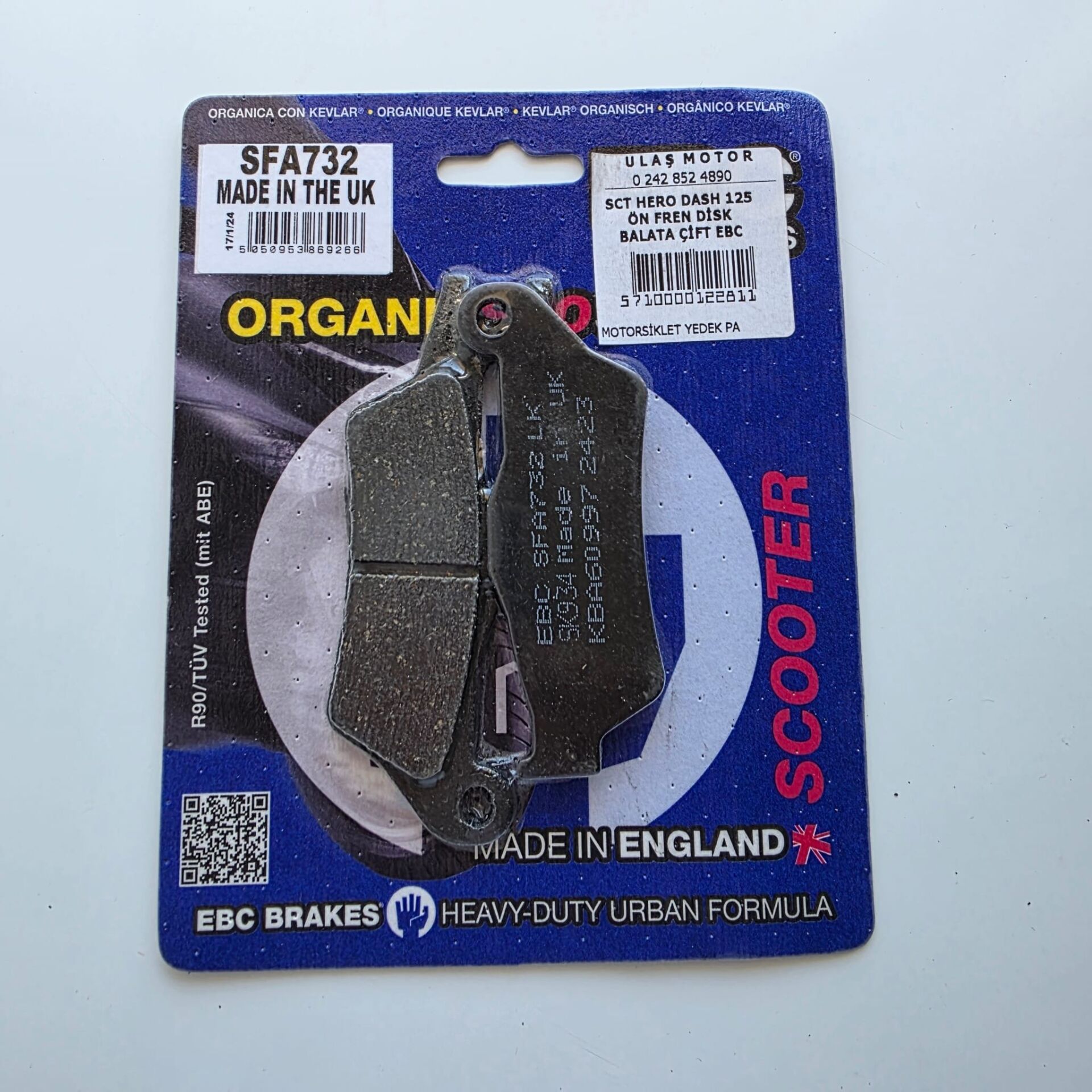 SCT HERO DASH 125 ÖN FREN DİSK BALATA ÇİFT EBC HERO X PULSE 200 ÖN FREN DİSK BALATA UYUMLU