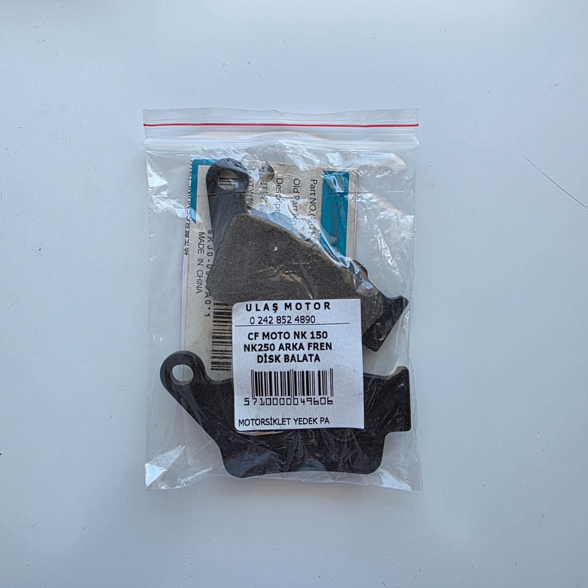 CF MOTO NK 150 NK250 ARKA FREN DİSK BALATA ORJİNAL EURO 5