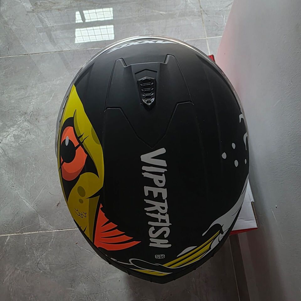 KAPALI KASK AXXIS MAT SİYAH PİRANA DESENLİ XL
