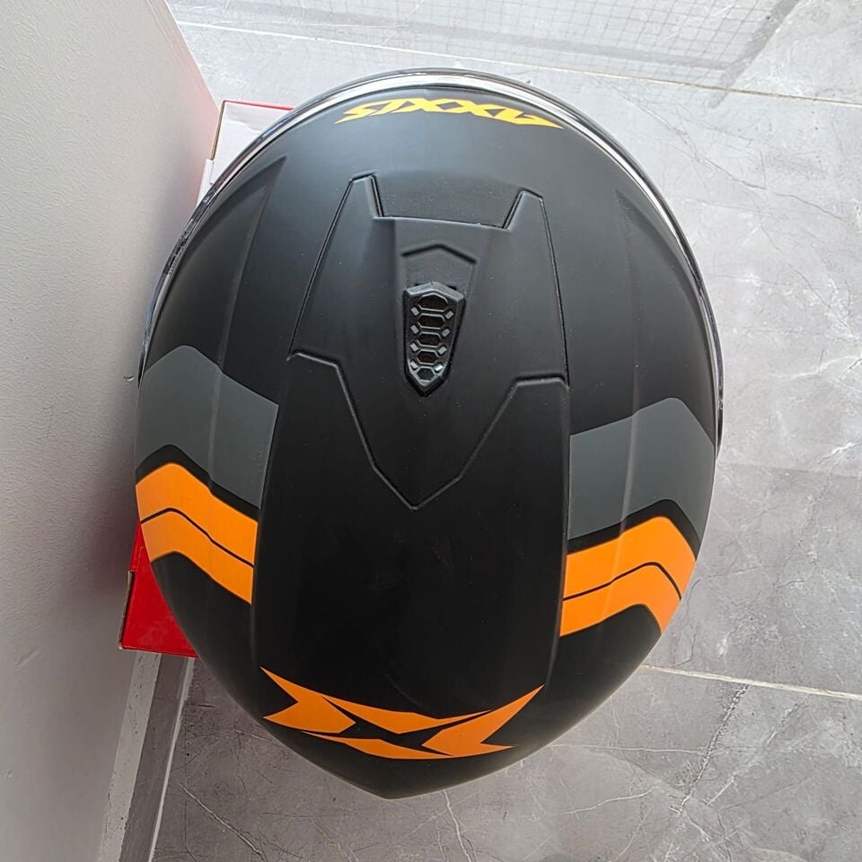 KAPALI KASK AXXIS MAT SİYAH NEON TURUNCU XL