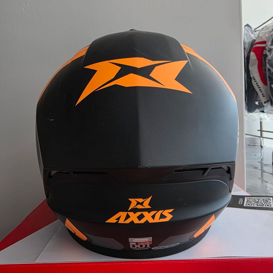 KAPALI KASK AXXIS MAT SİYAH NEON TURUNCU XL