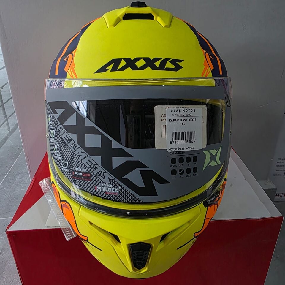 KAPALI KASK AXXIS SARI AHTAPOT VE KORSAN TEMALI XL