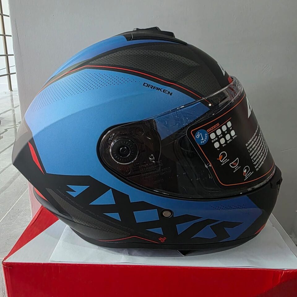 KAPALI KASK AXXIS MAT MAVİ SİYAH XL
