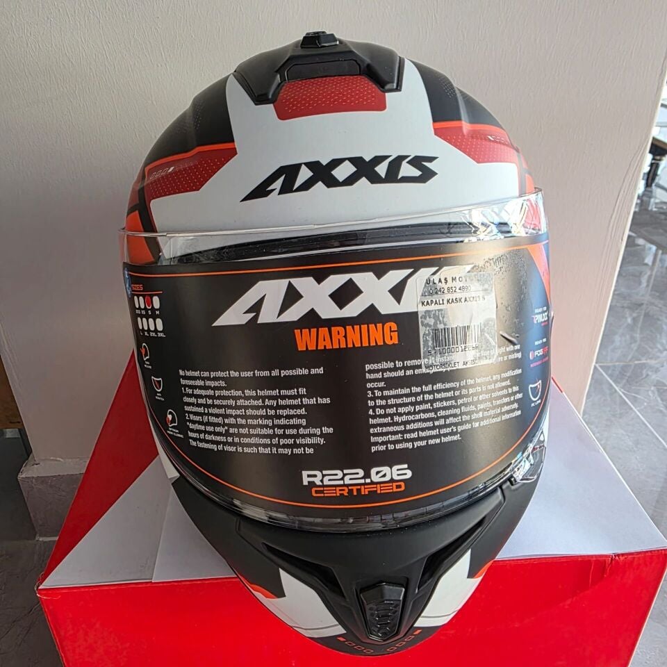 KAPALI KASK AXXIS MAT SİYAH KOYU KIRMIZI AÇIK KIRMIZI BEYAZ S