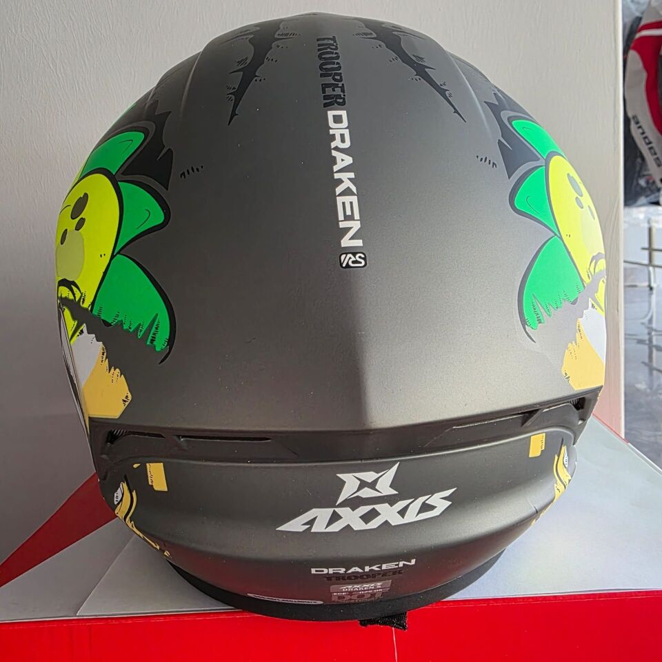 KAPALI KASK AXXIS MAT GRİ TİMSAH DESENLİ S