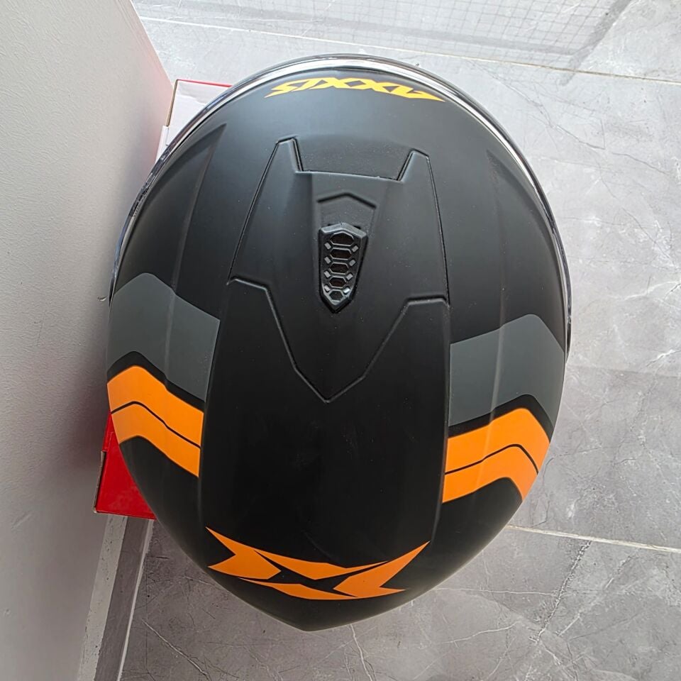 KAPALI KASK AXXIS MAT SİYAH NEON TURUNCU S
