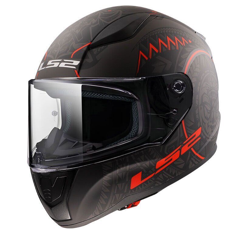 KAPALI KASK LS2 RAPID 2 TAKAROA MAT SİYAH KIRMIZI ORJİNAL L