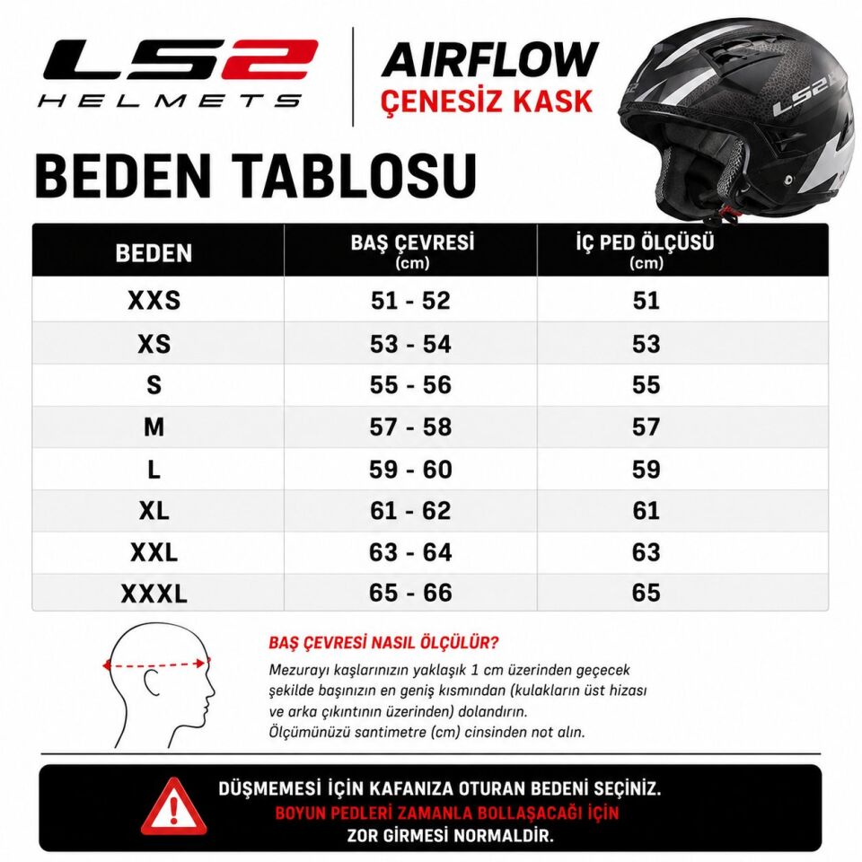 ÇENESİZ KASK LS2 AIRFLOW 2 BEYAZ ORJİNAL L