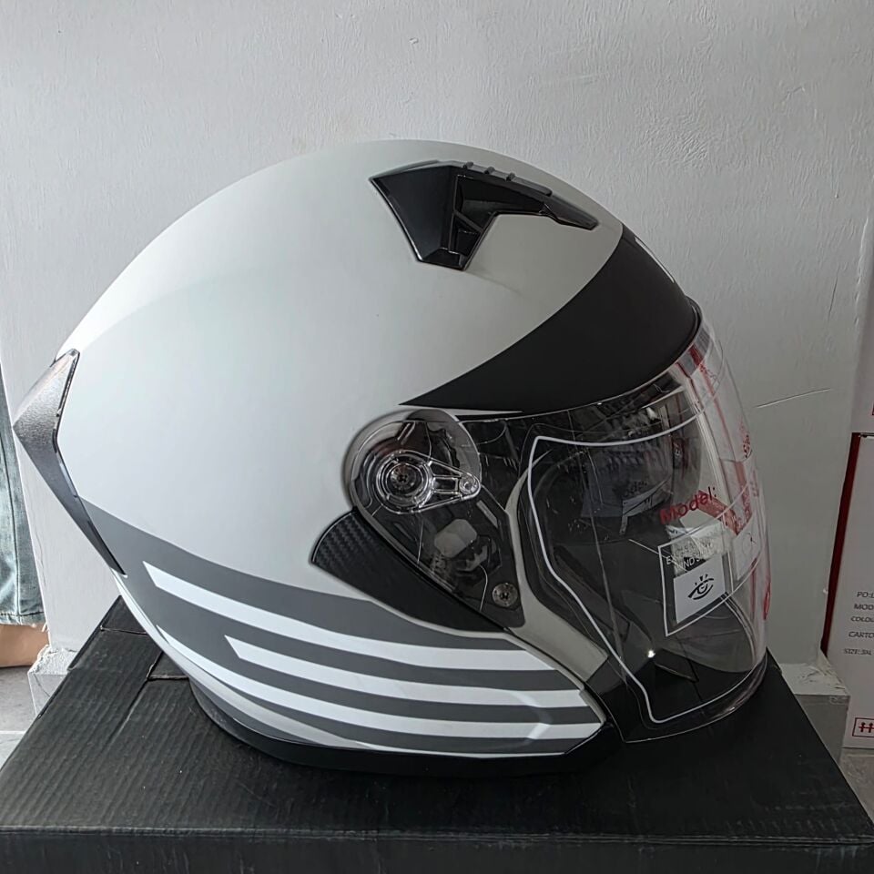 ÇENESİZ KASK JK528-1 MGE VİZÖRLÜ MAT GRİ XL