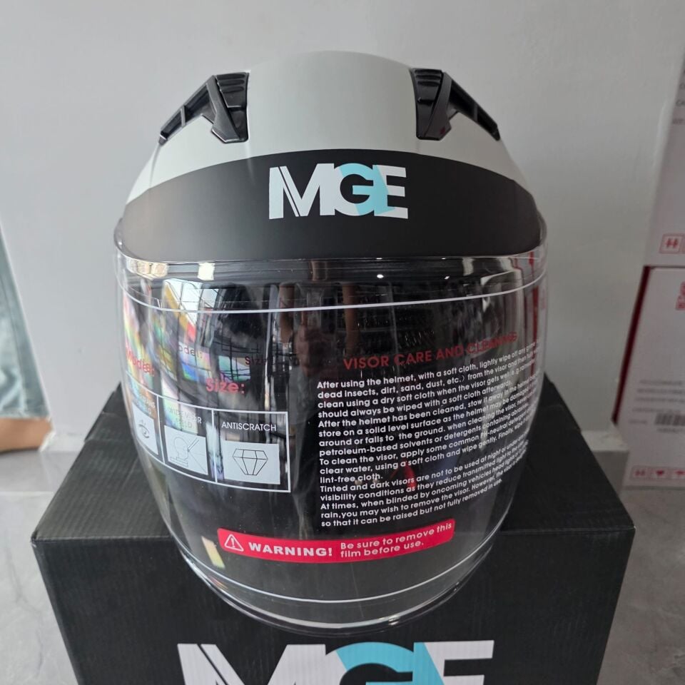 ÇENESİZ KASK JK528-1 MGE VİZÖRLÜ MAT GRİ L