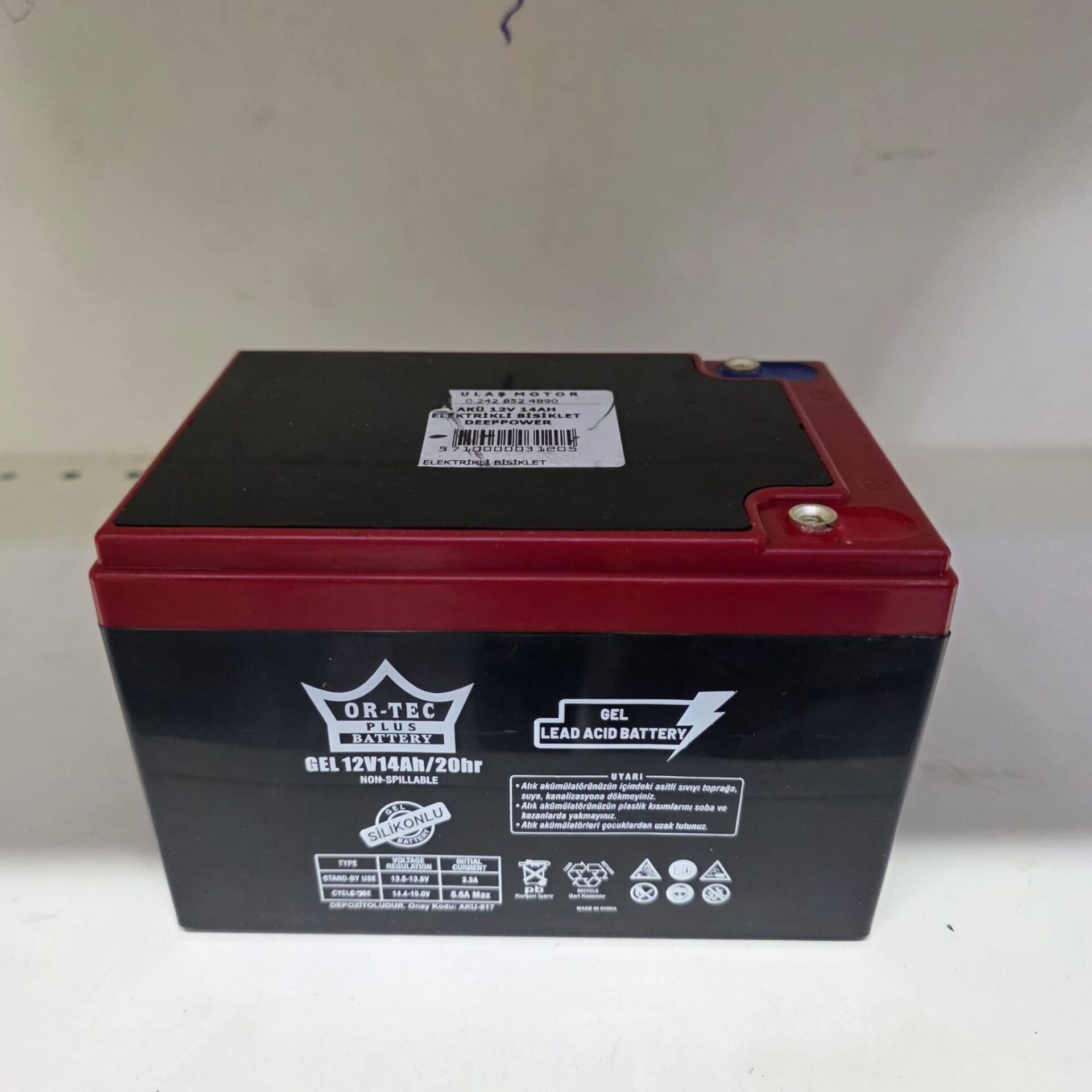 AKÜ 12V 14AH ELEKTRİKLİ BİSİKLET ORTEC