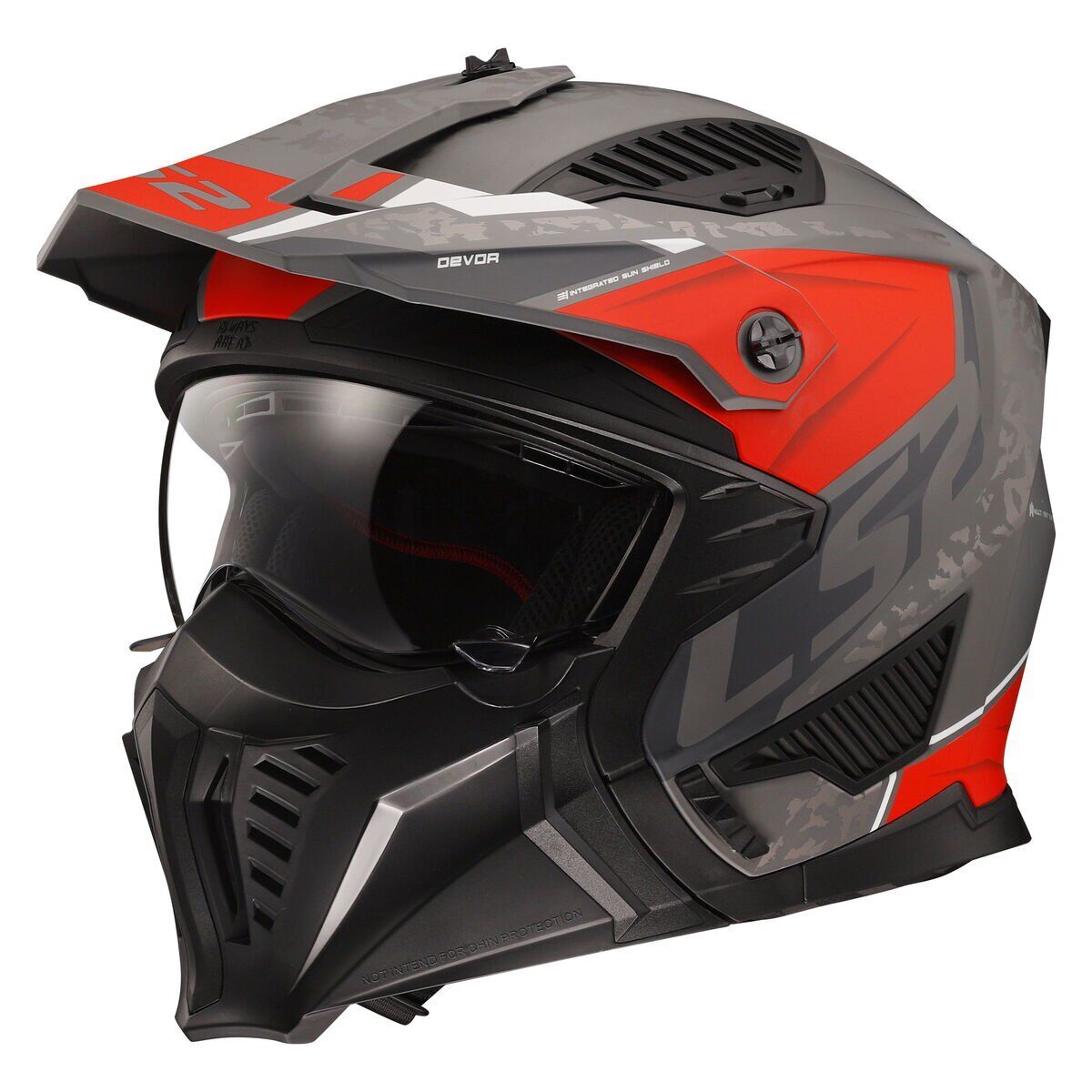 KAPALI KASK LS2 DRIFTER DEVOR MAT GRİ TITANIUM KIRMIZI ORJİNAL XL