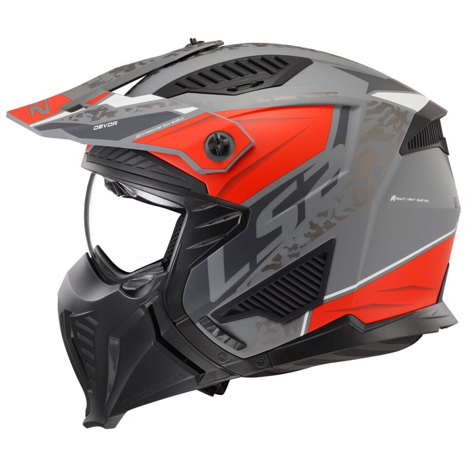 KAPALI KASK LS2 DRIFTER DEVOR MAT GRİ TITANIUM KIRMIZI ORJİNAL XL