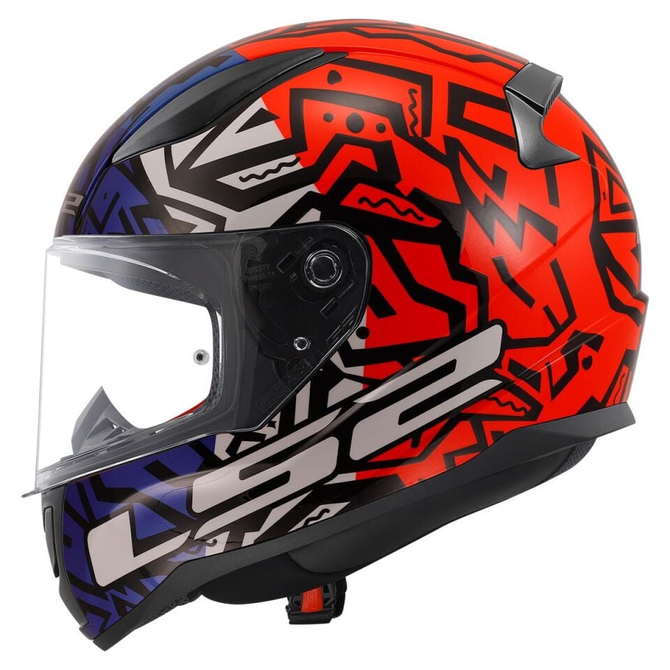 KAPALI KASK LS2 RAPID 2 MEMPHIS KIRMIZI MAVİ ORJİNAL L