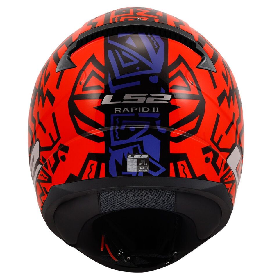 KAPALI KASK LS2 RAPID 2 MEMPHIS KIRMIZI MAVİ ORJİNAL L