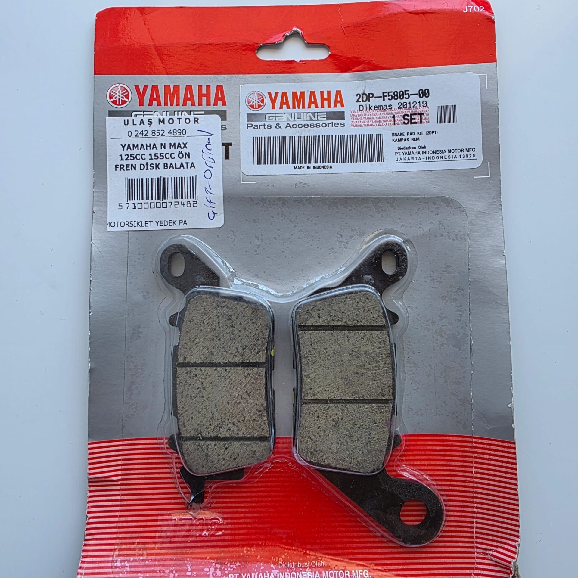 YAMAHA N MAX 125CC 155CC ÖN FREN DİSK BALATA ÇİFT ORJİNAL